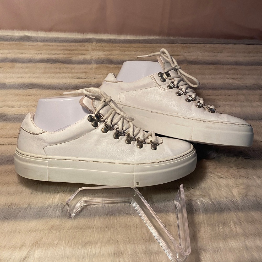 Diemme Marostica White Leather Sneakers Platform Lace Up Italy Fashion‎ Size 38